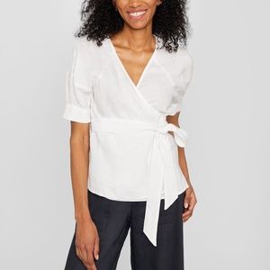 Linen Wrap Top - Brand New - NEVER WORN - White